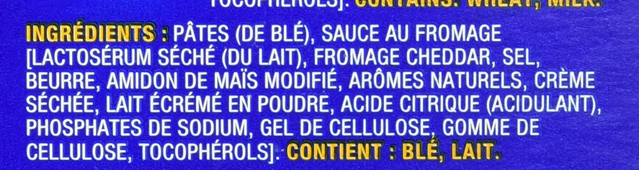 Kraft Dinner White Cheddar Macaroni & Cheese, 200g/7oz Ingredients